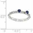 thumbnail image 2 of Created Sapphire Sterling Silver Two-Stone Ring, 2 of 7
