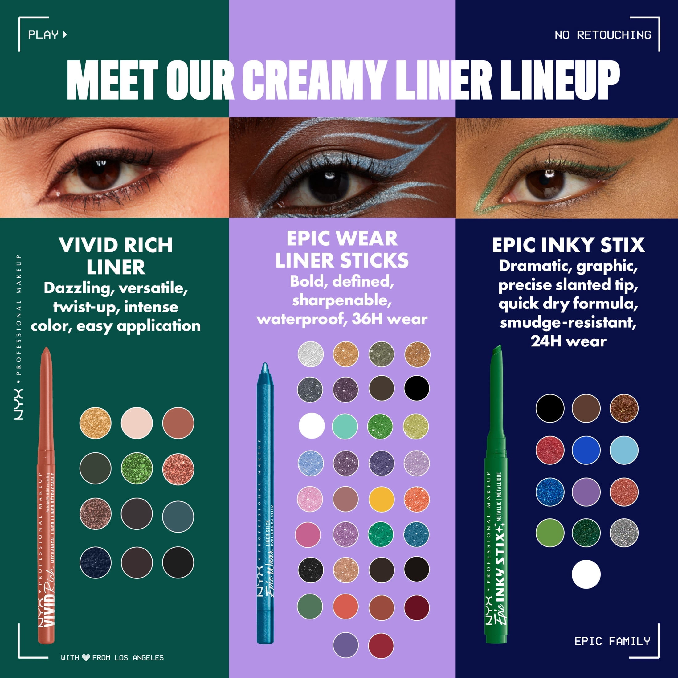 NYX Professional Makeup Epic Inky Stix Mechanical Cream Gel Eyeliner, Silver Shock, 0.003 oz