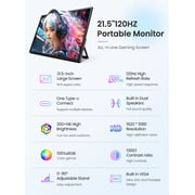 UPERFECT 21.5 inch Portable Monitor, 1080P 100HZ Laptop Display, USB C HDMI Gaming Monitor with Speakers