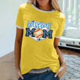 thumbnail image 2 of Camiseta holgada cómoda debajo de la cintura con cuello redondo y estampado elegante para mujer, blusa de manga corta, Tops informales OAVQHLG3B Store lin121212, 2 of 5
