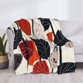 thumbnail image 3 of Disketp Modern Abstract Leaf Pattern Flannel Blankets - Thick and Warm Blanket for Winter, Soft Fuzzy Plush King Blanket for All Seasons-80"x60", 3 of 6