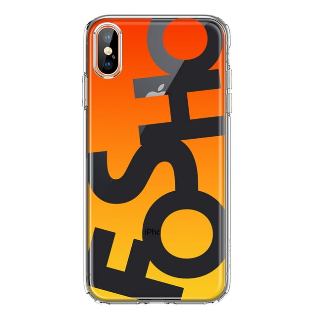 MUNDAZE Apple iPhone XS Max Shockproof Clear Hybrid Protective Phone Case Orange Yellow Clear Funny Text Quote Fosho Cover