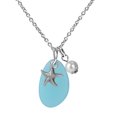 thumbnail image 3 of YYKihy Blue Wind Sea Glass Necklace Wire Beach Necklace Pearl Jewelry, 3 of 3