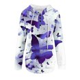 thumbnail image 5 of Women Hoodies Clearance V-Neck Pullover Hoodies Tie-Dye Sweatshirts Drawstring Long Sleeve Tops, 5 of 6