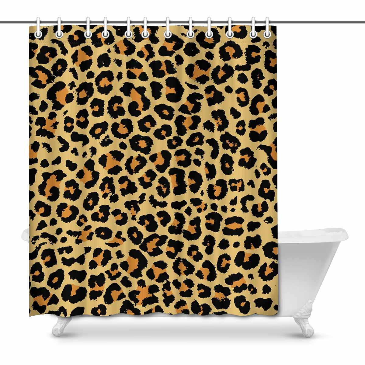 MKHERT Funny Animal Leopard Skin Print Waterproof Shower Curtain Decor ...