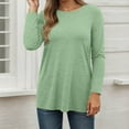 thumbnail image 2 of Fiaer,Womens Going out Long Sleeve Tops,Crew Neck Plus Size Loose Fit Tshirts for Women,Women's Casual Trendy Basic T Shirts GN2 S, 2 of 6