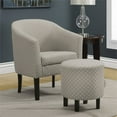 thumbnail image 2 of Monarch Barrel Chair and Ottoman in Light Gray and Dark Brown, 2 of 3