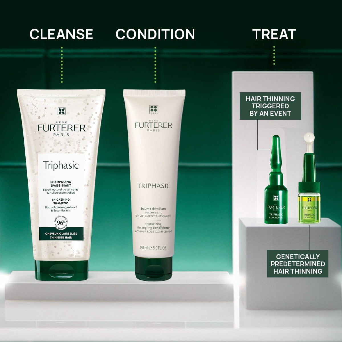 Rene Furterer Triphasic Texturizing Conditioner - Strengthens Hair - Increases Volume for Men and Women with Thinning Hair, 5 fl oz