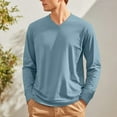 thumbnail image 6 of JGNGSHN Long Sleeves Shirts for Men V Neck Soft Breathable Soft Solid Color T Shirt, 6 of 7