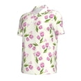 thumbnail image 2 of Balery Tulips Flowers Printed Men’s Short Sleeve Polo Shirt, Midweight Men's Shirt,Golf Polo shirts -Medium, 2 of 9