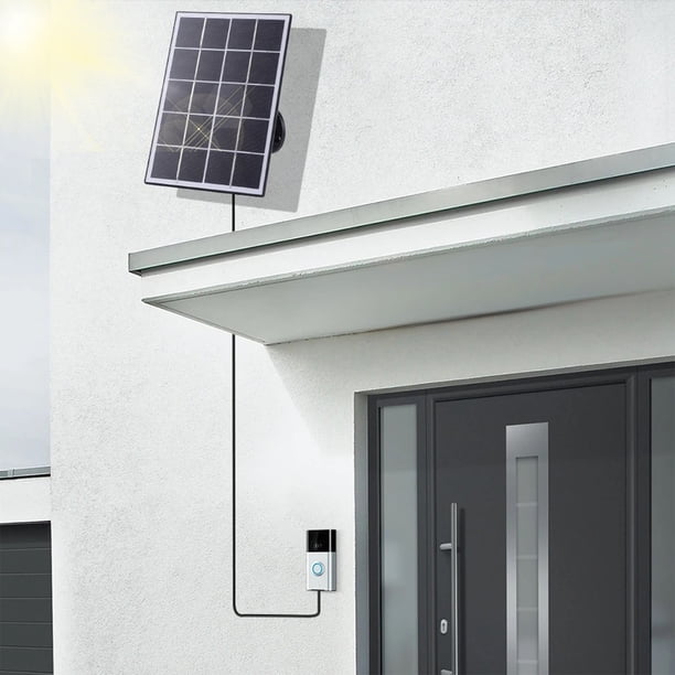 Uuiauoio Solar Panel for Security Camera Doorbell,5V 3W High Efficiency Monocrystalline Silicon Solar Panel , Continuously Power for Battery Camera,IP67 Waterproof