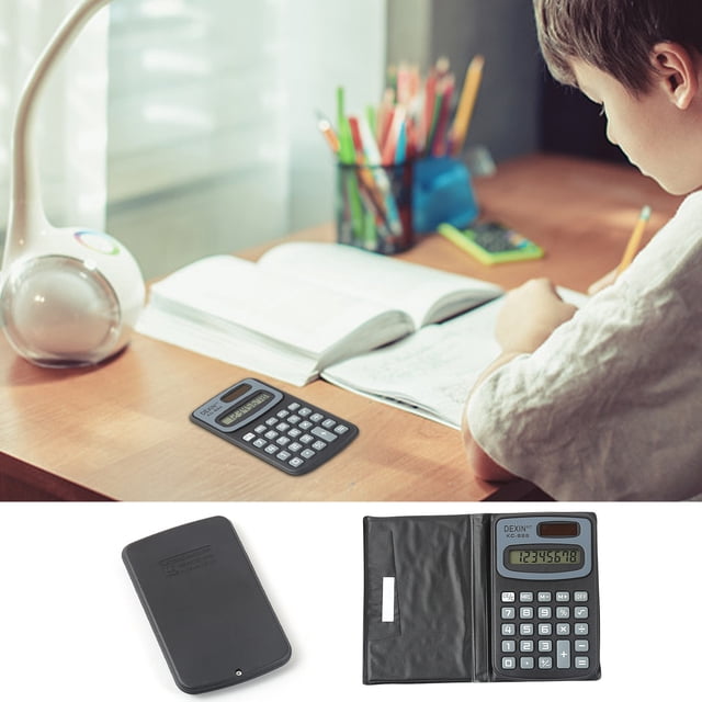 PEONAVET Solar Calculator Basic Standard Calculators Mini Digital Desktop Calculator with 8-Digit LCD Display, Battery Solar Power Smart Calculator Pocket Size for Home School for