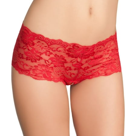 Crotchless Boyshort - Women's Oh La La Cheri 2025 Crotchless Lace Boyshort Panty