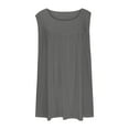 thumbnail image 6 of Plus Size Tank Tops for Women Solid Color Sleeveless Crew Neck Plication T Shirts Summer Tops Casual Tees Loose Fit Shirts Solid color Wrinkle Blouse, 6 of 7