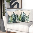 thumbnail image 4 of Watercolor Blue Green Tree Pillow Covers 18X18 Inch Set of 2 Nature Themed Christmas Decorative Pillow Cases Rustic Forest Pillowcase Home Decor for Living Room Couch Patio Sofa Porch Outdoor, 4 of 6