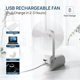 thumbnail image 2 of Ventilador de bolsillo, mini ventilador portátil de mano, funciona con batería recargable por USB [14-21 horas], ventilador personal silencioso plegable con banco de energía, linterna - Blanco, 2 of 5