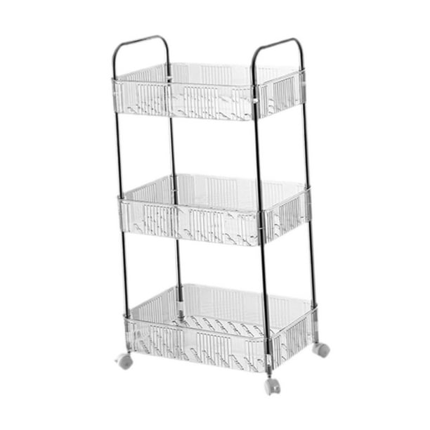 Carro con ruedas giratorias Carro utilitario rodante Soporte de 3 capas Oficina Multifuncional Baño Sala de estar Estante para el hogar con rueda