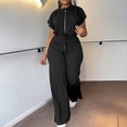 thumbnail image 5 of Fsgntruao 2 Piece Sets for Women Casual Summer Travel Vacation Outfits Loose Short Sleeve Pullover Top Matching Wide Leg Pants Sets Tracksuit Suits, 5 of 7