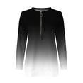thumbnail image 3 of Lindreshi Long Sleeve Shirts for Women Women's Printed Zippered Round Neck Long Sleeved Top, 3 of 4