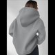 thumbnail image 5 of Sudadera con Capucha de Gran Tamaño para Mujer, Cuello en V, Forro , Larga, Estilo Y2K, Ropa de Otoño A Gris XXL, 5 of 7