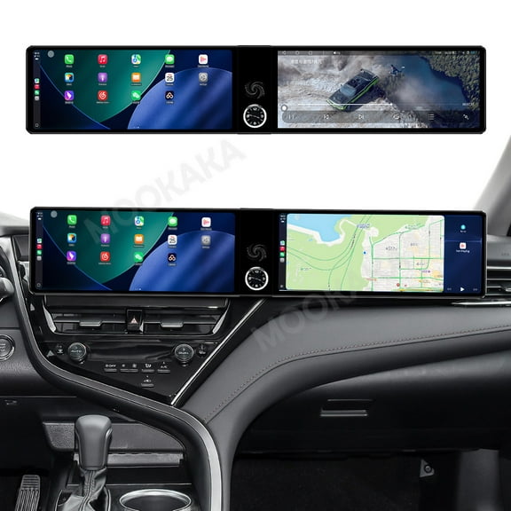 MOOKAKA 12.3 12.3" Smart Display Car Radio Audio Media Player for Toyota Camry 2019-2023 Model Universal Navigation GPS Upgrade Headunit Android Replacement HD Screen Carplay Accessories