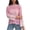 Pink, variant on Fayshow0 Long Sleeve Shirts for Women, Fall Womens Tops Women's Loose Round Neck Knitted Contrasting Color Pullover Striped Sweater 2024 Casual Long Sleeved RoundTop/shirt,Blue L