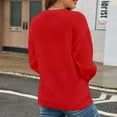 thumbnail image 4 of BZGTZT Womens American Flag Sweater Long Sleeve Crew Neck Knitted Casual Pullover Sweater, 4 of 4