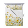 thumbnail image 7 of Quilts Twin Size Bedding Set, Yellow White Daisy Lightweight Quilted Comforter, Farmhouse Garden Flowers Blossom Soft Reversible Bedspread Coverlet with Pillow Covers for All Season, 68" x 86", 7 of 7