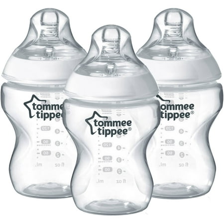 Tommee Tippee Closer to Nature Baby Bottles - 9 ounces, Clear, 3 (Best Glass Bottles For Infants)