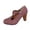 Wine, variant on IWRICH Women's High Heel Mary Jane Shoes Round Closed Toe Ankle Buckle Strap Pumps Dressy Sandals 10