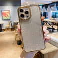 thumbnail image 4 of Compatible with iPhone 13 Mini Case Glitter Luxury Cute Flexible Plating Cover Camera Protection Shockproof Phone Case for Women Girl Men Design for iPhone 13 Mini Cover 5.4'' Gold, 4 of 14