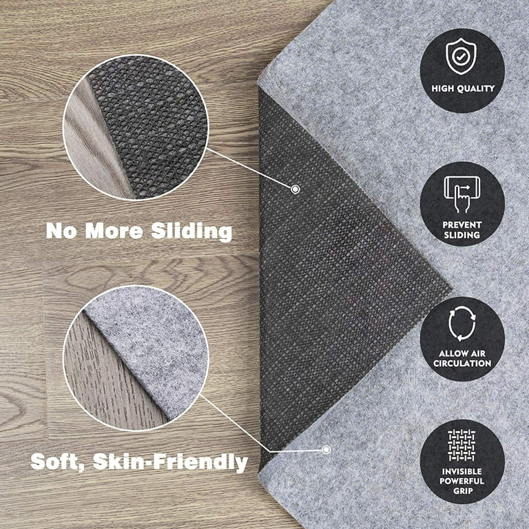 Gorilla Grip Felt and Natural Rubber Rug Pad, 1/4 Thick, 5x7 FT Protective  Padding for