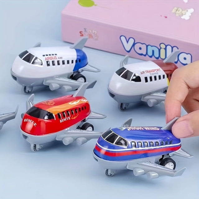 16pcs Mini Metal Airplane Set - Inertia-Powered, Battery-Free - Ideal For Party Favors & Stocking Stuffers, Perfect For Christmas & Halloween