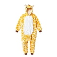 thumbnail image 2 of Ruyang Kids Plush Giraffe Hooded Jumpsuit Cute Animal Long Sleeve Onesie with Animal Horn Toddler Boys Girls Fall Warm Loungewear, 2 of 4