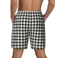 thumbnail image 4 of Goofa Houndstooth Black And White Printed Men's Swim Trunks Board Shorts Quick Dry Mens Swimming Trunks with Compression Liner,Breathable Fit Hawaii Beach Shorts-Medium, 4 of 9