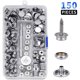 thumbnail image 2 of Eigraketly Juego de 150 piezas de tapas de pernos, lona, ​​barco, cochecito de bebé, tornillos de repuesto, accesorios Herramientas y ferretería, 2 of 6