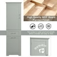 thumbnail image 3 of EUROCO 68.1'' Tall Bathroom Storage Cabinet, MDF Board Floor Storage Cabinet with 1 Door, 2 Different Size Drawers and Adjustable Shelf, Freestanding Cabinet with Painted Finish for Bathroom, Grey, 3 of 8