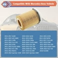 thumbnail image 3 of 2 Pcs Oil Filter Compatible With INFINITI Mercedes-Benz Vehicle 2012-2023 C300 CLA250 E300 GLA200 GLC300 Metris SLC300 Sprinter 1500 2500, 2017-2019 Q50 Q60 QX30, Replace#HU711/6Z, HU7116z, 3 of 7
