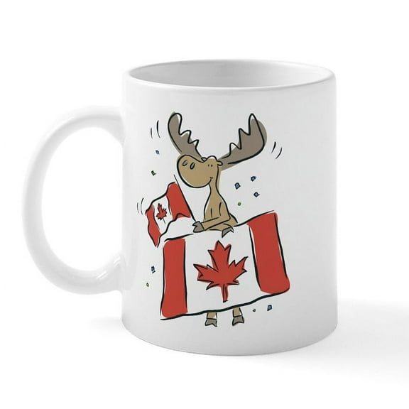 CafePress - Canada Day Moose Mug - 11 oz Ceramic Mug - Novelty Coffee Tea Cup
