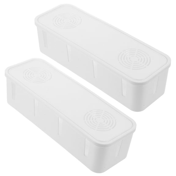 WHAMVOX 2Pcs Scratch Resistant Plastic Cord Hider Box for Cable Management and Dust Prevention in Home