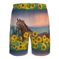 thumbnail image 6 of Naloa Horse Sunflowers Men's Beach Shorts, Surfing shorts, Swim trunks, Quick Dry Swim Trunks for Surfing Beach Fun - Small, 6 of 9