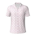 thumbnail image 2 of Daiia Pink Paw Pattern Men’s Polo Shirts,Solid Deck Shirt,Classic Fit, Breathable Cotton Polo for Casual and Sport Wear-Small, 2 of 7