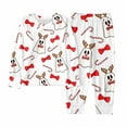 thumbnail image 3 of VNKIDY Girl's Homewear Outfit Kids Christmas Print Nightwear Set Long Sleeve Crewneck Top Elastic Waist Pants Cozy Homewear For Casual Daily Home Relaxation Activities Lovely Set, 3 of 7