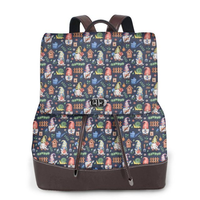 Fotbe Garden Gnomes Mochila Bolso con Estampado para Mujer, Mochila Antirrobo de Nylon Impermeable, Bolsa Ligera de Hombro