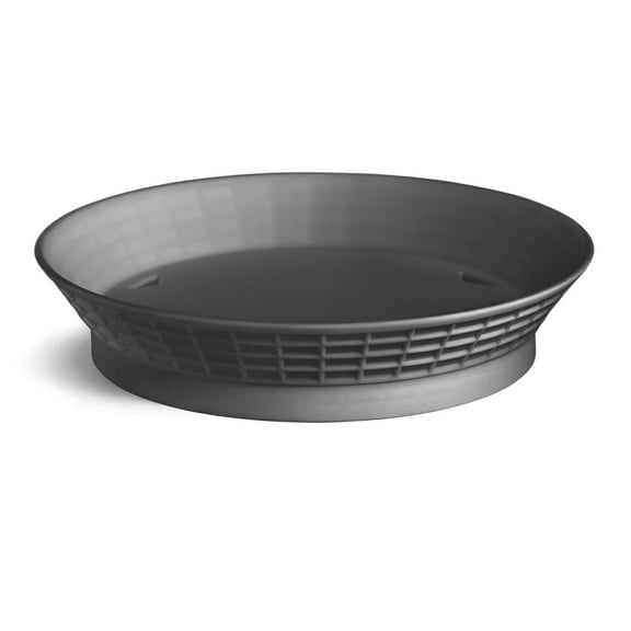 TableCraft 157510BK Black 10-1/2 Platter with Base - 12 / CS"