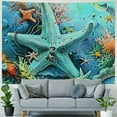 thumbnail image 4 of Autua Starfish Corals Ocean Tapestry Wall Hanging Unique Style Graphic Tapestries for Home Decor Living Room Bedroom 60x50inch, 4 of 6