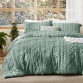 thumbnail image 1 of Juego de edredón Bedsure Tufted Boho tamaño individual verde 2 piezas, 1 of 9