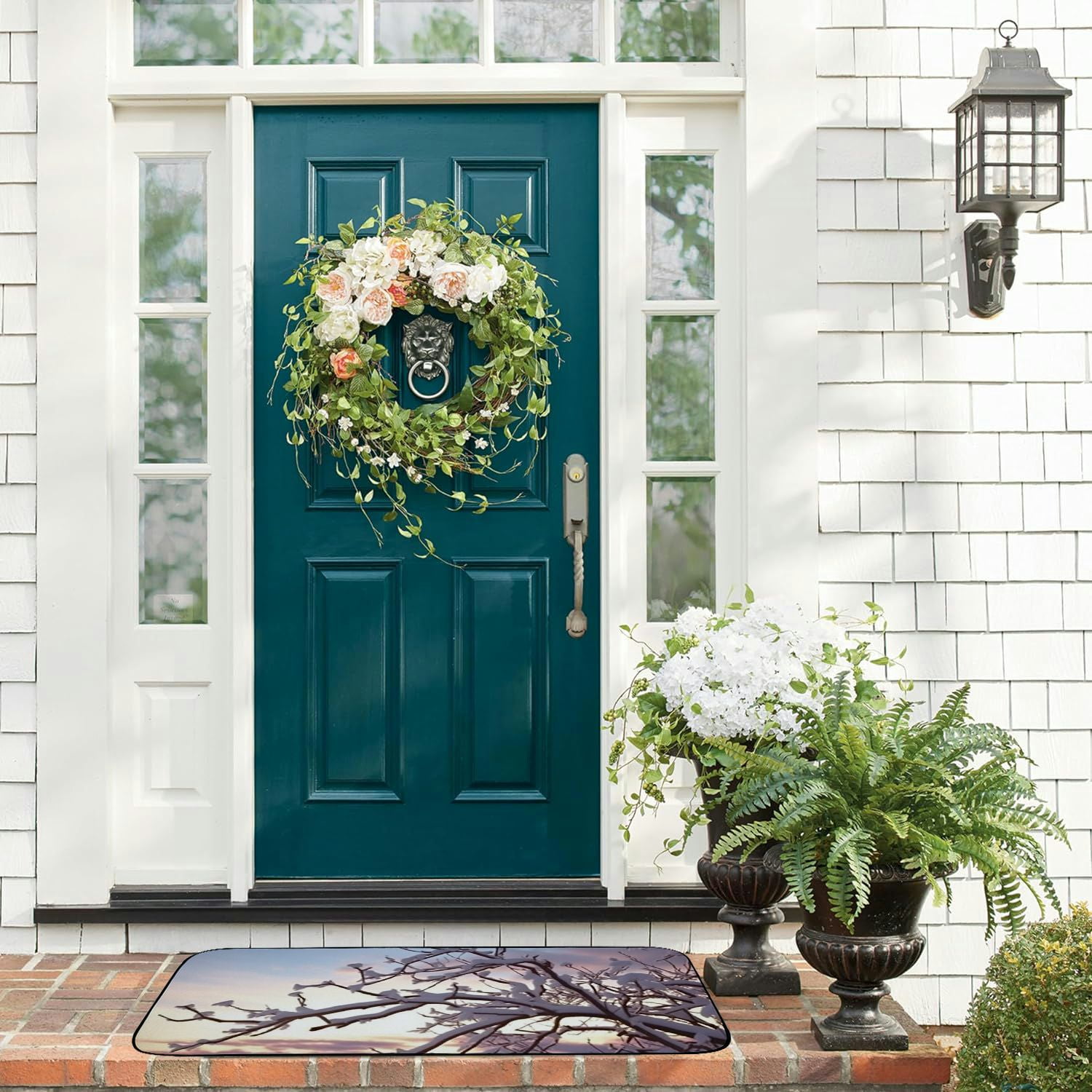 Qinduosi Decorative Door Mat, Door Mat with Non-Slip Rubber Backing, Easy Cleaning, Traps Dirt, Rug for Entry, Patio, Garage - Winter Frost Snow Snowdrifts Trees Glaciation 19.68*47.4 in