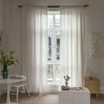 thumbnail image 7 of NixiYa Linen Curtains White Boho Curtains Semi-Blackout Window Curtains Rod Pocket Drapes 52 x 84 inches 1 Pannel, 7 of 7