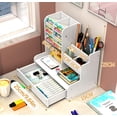 thumbnail image 2 of Organizador de escritorio, portalápices, cajón de almacenamiento de escritorio, escritorio multifuncional, organizador de escritorio, almacenamiento con cajón, portalápices para el hogar, la escuela,, 2 of 5